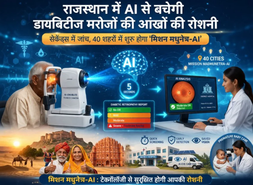 राजस्थान में AI से बचेगी डायबिटीज मरीजों की आंखों की रोशनी: सेकेंड्स में होगी जांच, 40 शहरों में शुरू होगा ‘मिशन मधुनेत्र-AI’