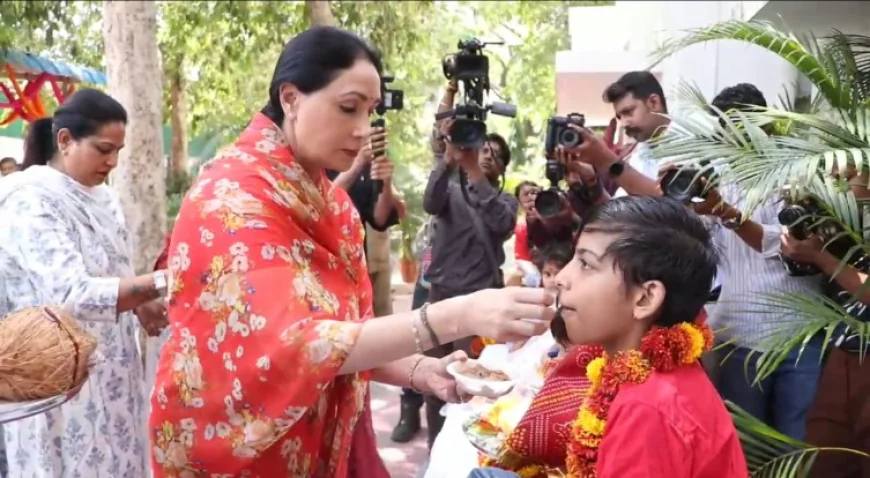 दिया कुमारी ने रामनवमी पर दिखाई सादगी और संस्कार की मिसाल, कन्याओं के साथ मनाया आस्था का पर्व