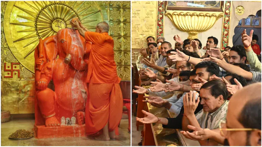 मोती डूंगरी गणेश मंदिर में ‘आरोग्य प्रसाद’: 42 साल पुरानी परंपरा में च्यवनप्राश का भोग, भक्तों में बांटा गया स्वास्थ्य का वरदान