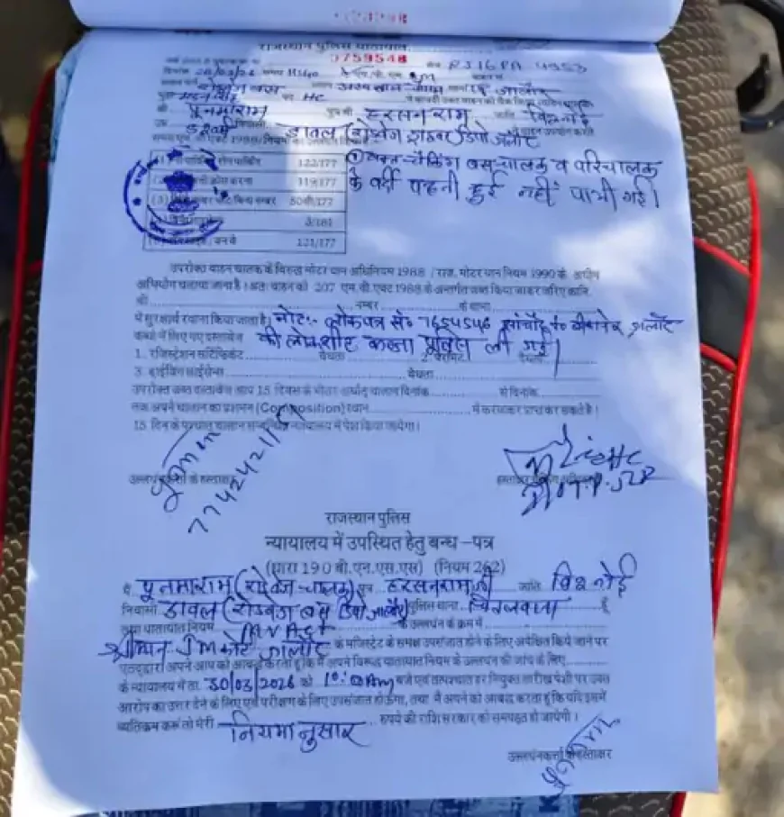 जालोर में सख्ती: सवारियों से भरी रोडवेज बस का बीच चौराहे चालान, बिना वर्दी ड्यूटी पर मिले ड्राइवर-कंडक्टर