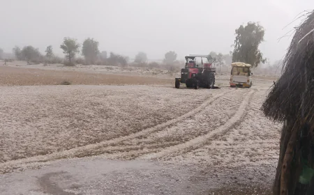 "अप्रैल की तपिश में अचानक मची तबाही... आसमान से गिरी ऐसी आफत कि पल भर में सफेद हो गई धरती!"
