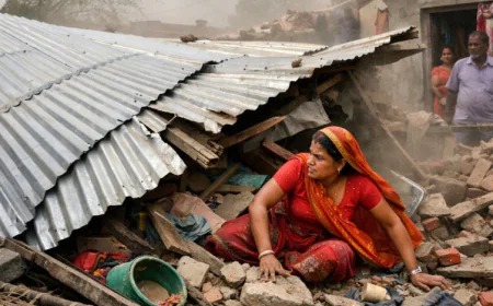 जयपुर में तेज अंधड़ के चलते टीनशेड घर की छत ढह गई, महिला दबने से बाल-बाल बची