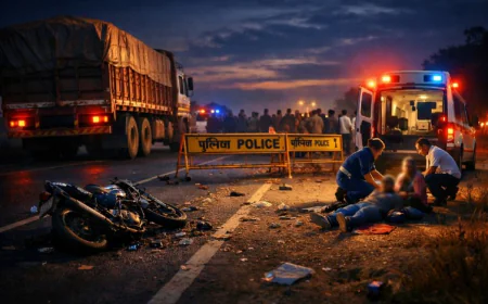 पिलानी में दर्दनाक सड़क हादसा: तेज रफ्तार ट्रोले ने बाइक सवारों को 30 मीटर तक घसीटा, दो युवक गंभीर घायल