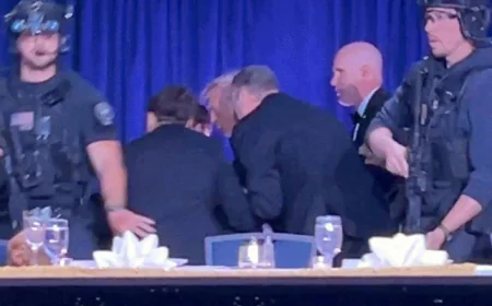 वॉशिंगटन डिनर में फायरिंग का हड़कंप! ट्रम्प को सुरक्षित निकाला गया, मेहमान टेबल के नीचे छिपे.