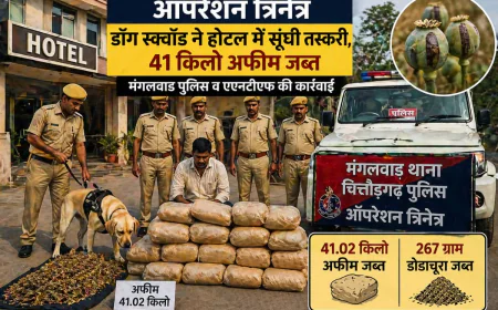 ऑपरेशन त्रिनेत्र: चित्तौड़गढ़ में हाईवे होटल से अफीम की बड़ी खेप बरामद, डॉग स्क्वॉड की सूंघ ने खोला तस्करी का राज