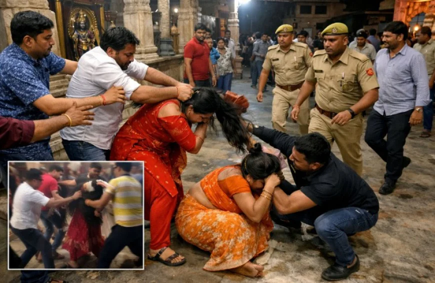 बालाजी मंदिर में दो पक्षों के बीच जमकर विवाद, महिलाओं से मारपीट का वीडियो वायरल