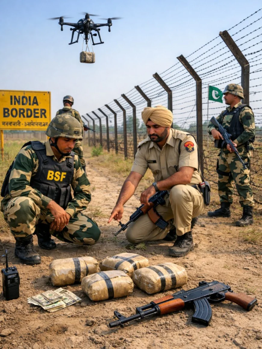 बॉर्डर पर लगातार दूसरे दिन हेरोइन बरामद, ड्रोन के जरिए तस्करी का शक; 1.5 किलो हेरोइन मिली
