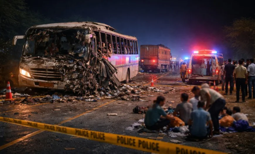 बीकानेर में भीषण सड़क हादसा: ट्रोले की टक्कर से बस के उड़े परखच्चे, 11 यात्री घायल, चालक गंभीर