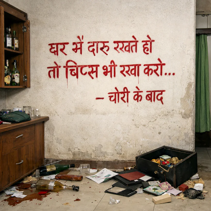 “घर में दारू रखते हो तो चिप्स भी रखा करो…” — चोरी के बाद दीवार पर लिख गया ऐसा मैसेज, फिर जो हुआ जानकर चौंक जाएंगे