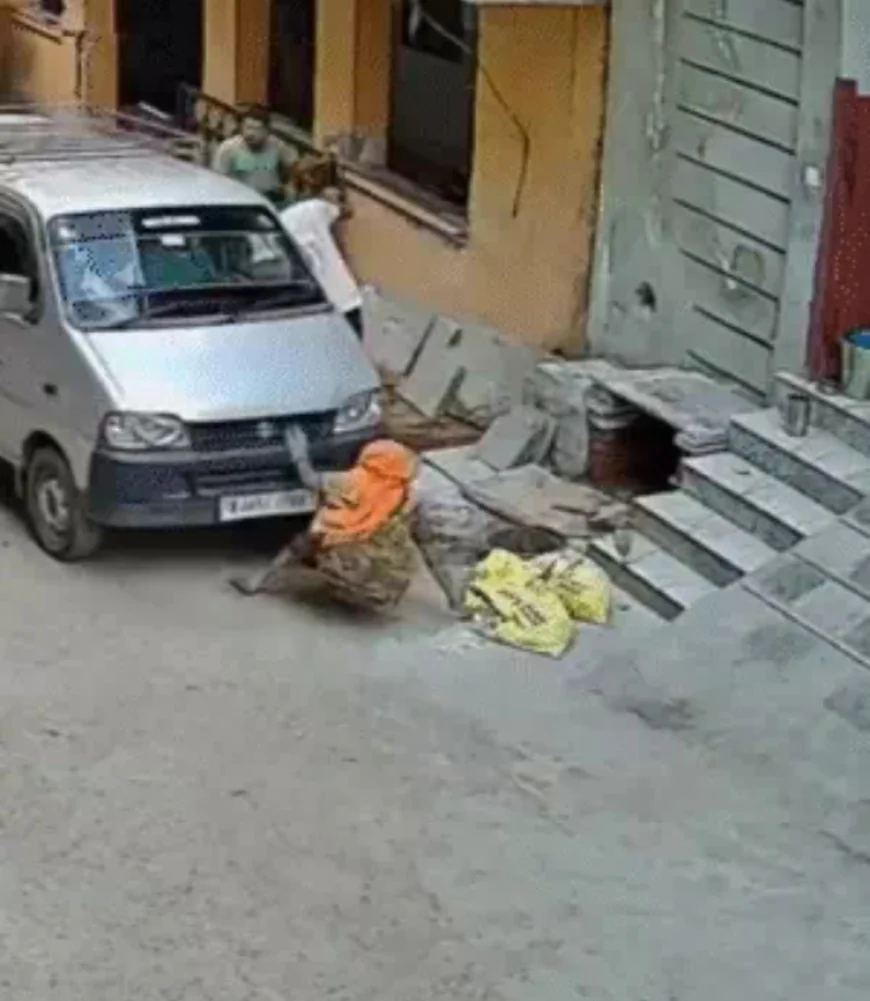 घर के बाहर सांस लेने बैठी 63 वर्षीय बुजुर्ग महिला को वैन ने 15 फीट तक घसीटकर कुचला, मौके पर मौत