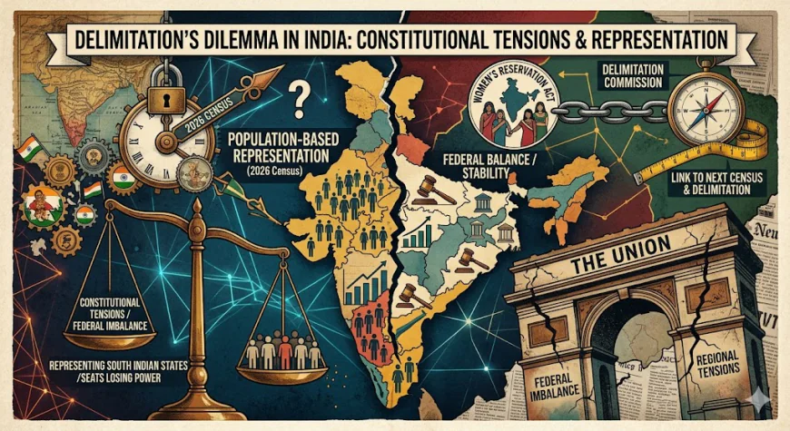 Delimitation’s Dilemma in India: Constitutional Tensions, Population-Based Representation, Women’s Reservation Link, and the Growing Federal Imbalance Ahead of the 2026 Census Debate