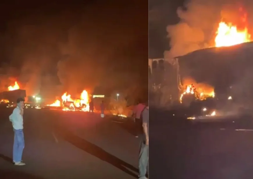 चूरू में आधी रात सड़क पर मौत का मंजर: टक्कर के बाद उठीं आग की लपटें, गाड़ी में फंसे लोग… फिर जो हुआ दिल दहला देगा