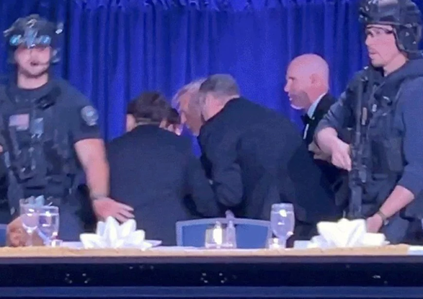 वॉशिंगटन डिनर में फायरिंग का हड़कंप! ट्रम्प को सुरक्षित निकाला गया, मेहमान टेबल के नीचे छिपे.