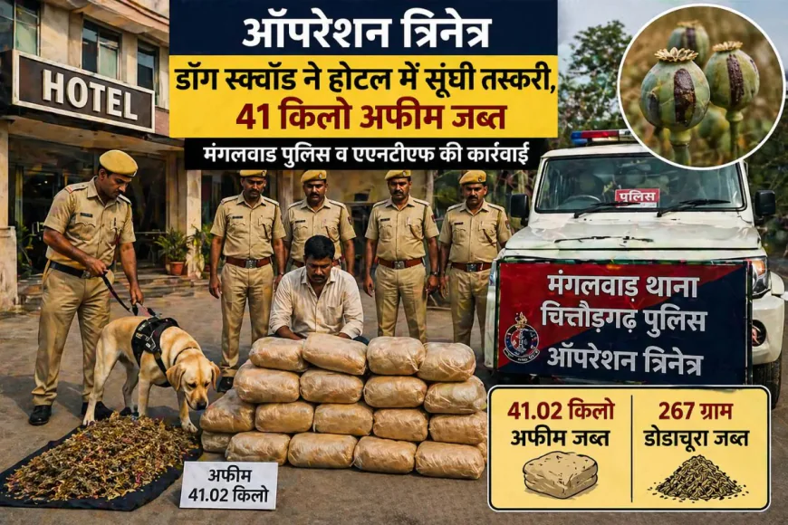 ऑपरेशन त्रिनेत्र: चित्तौड़गढ़ में हाईवे होटल से अफीम की बड़ी खेप बरामद, डॉग स्क्वॉड की सूंघ ने खोला तस्करी का राज