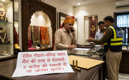 जयपुर में ज्वेलर को गैंगस्टर के नाम पर धमकी: रोहित गोदारा-वीरेंद्र चारण गैंग के नाम से मांगी ₹5 करोड़ की रंगदारी
