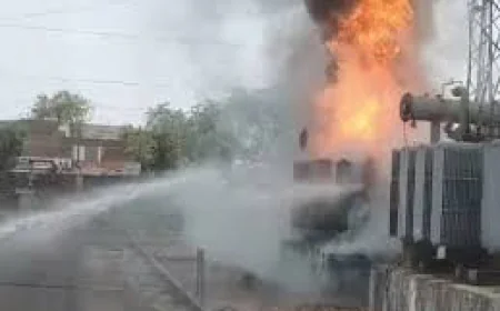 कोटा में बड़ा हादसा: महावीर नगर 132 केवी जीएसएस में ट्रांसफार्मर में आग, कई इलाकों की बिजली ठप