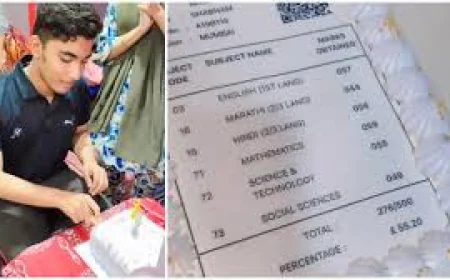 55% नंबर आए तो पैरेंट्स ने मार्कशीट जैसा केक बनवाकर बेटे का बढ़ाया हौसला