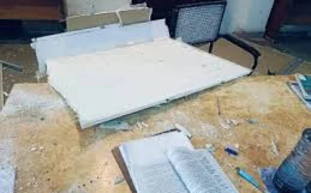राजस्थान यूनिवर्सिटी की सेंट्रल लाइब्रेरी में गिरा छत का प्लास्टर, छात्रों में आक्रोश