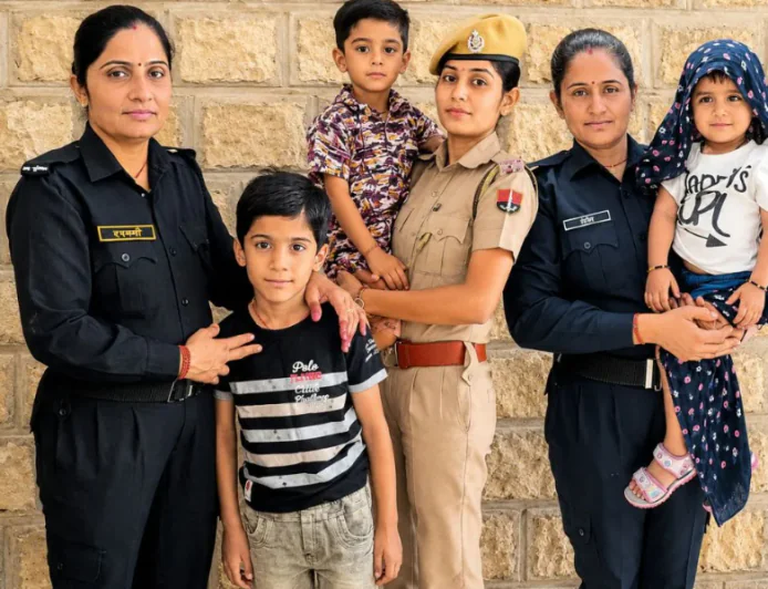 जैसलमेर की महिला पुलिसकर्मी एक हाथ से संभाल रहीं ड्यूटी, दूसरे से बच्चों का भविष्य... जानिए पूरी कहानी