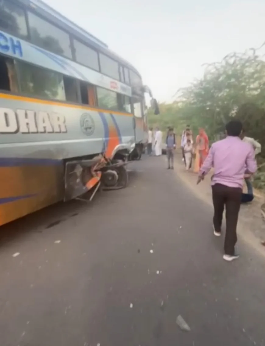 सांचौर के पास भीषण सड़क हादसा: बालोतरा जा रही बस और बोलेरो की टक्कर, 12 लोग घायल