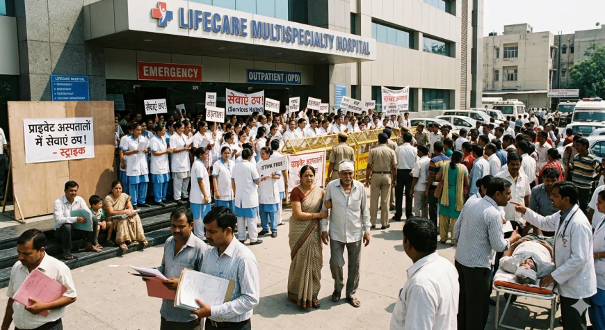 हाईकोर्ट परिसर में डॉक्टर के परिजन से मारपीट के विरोध में उबाल, प्राइवेट अस्पतालों में कई सेवाएं ठप, मरीज दिनभर भटकते रहे!
