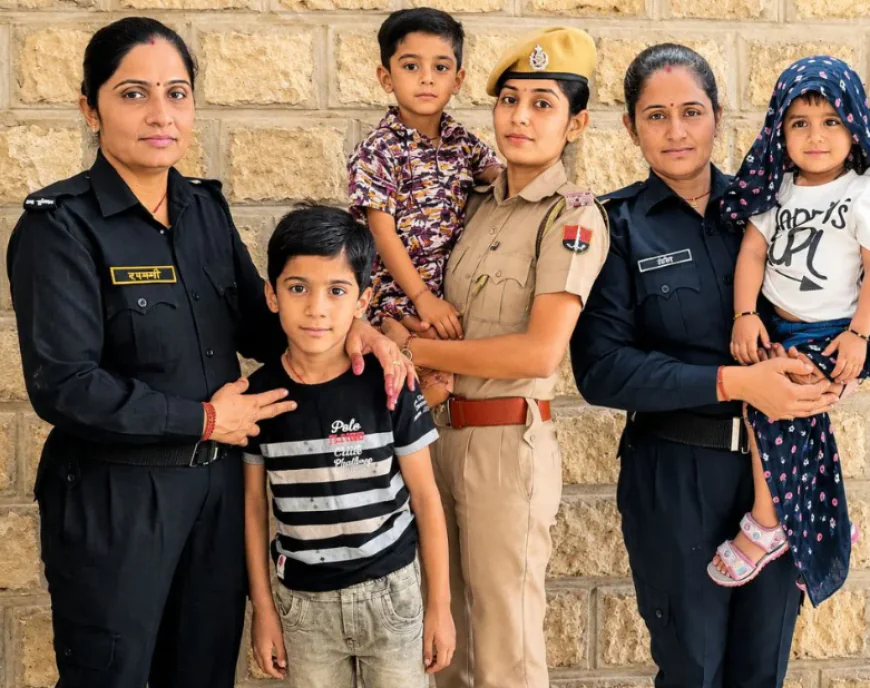 जैसलमेर की महिला पुलिसकर्मी एक हाथ से संभाल रहीं ड्यूटी, दूसरे से बच्चों का भविष्य... जानिए पूरी कहानी