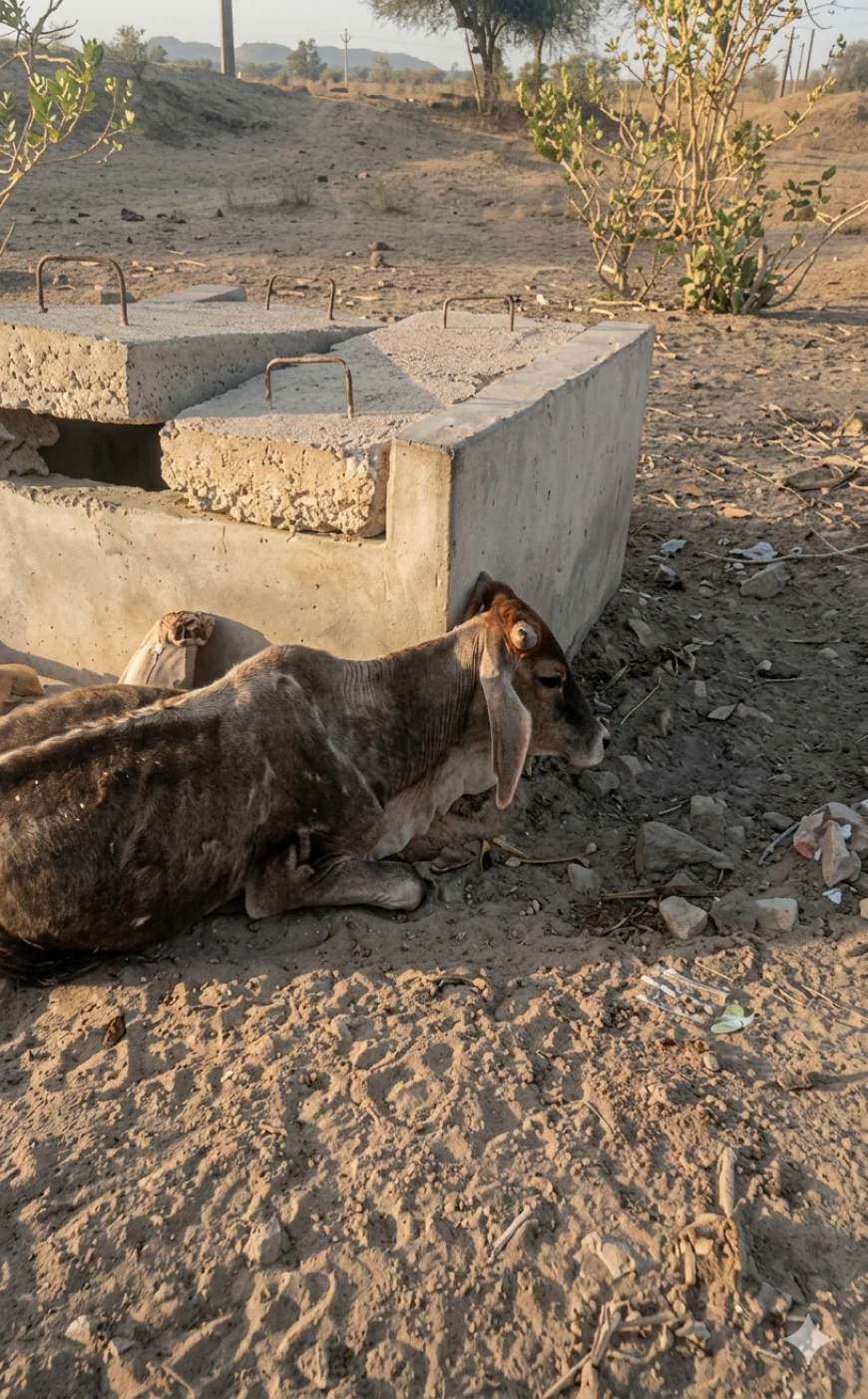 बाड़मेर में भीषण गर्मी में पानी को तरस रही गौमाता, गौवंश की बदहाल हालत ने खड़े किए सवाल