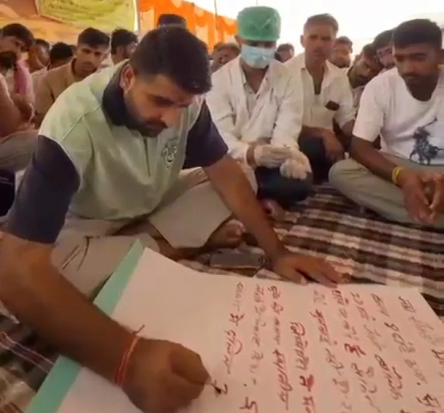 गिराल लिग्नाइट माइंस आंदोलन का 20वां दिन मजदूरों के समर्थन में डटे रविन्द्र सिंह भाटी, खून से लिखी मांगों ने बढ़ाई सरकार की चिंता!