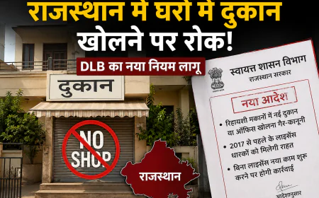 राजस्थान में बड़ा बदलाव: घरों में नई दुकान या ऑफिस खोलना होगा गैर-कानूनी, DLB के नए नियम से सख्ती बढ़ी