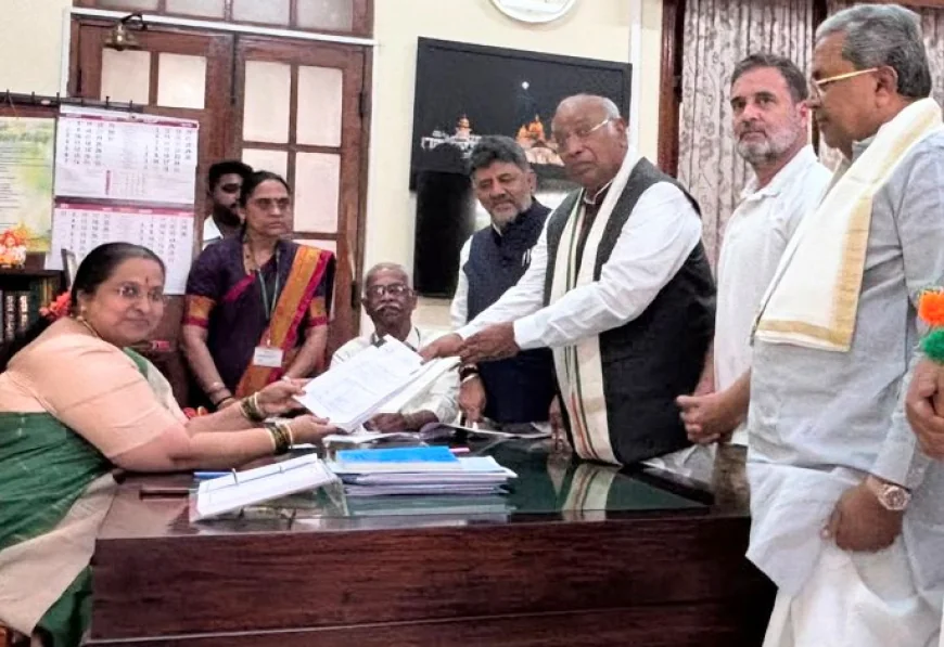 राज्यसभा चुनाव: मल्लिकार्जुन खड़गे ने भरा नामांकन, राहुल गांधी समेत कांग्रेस के दिग्गज नेता रहे मौजूद